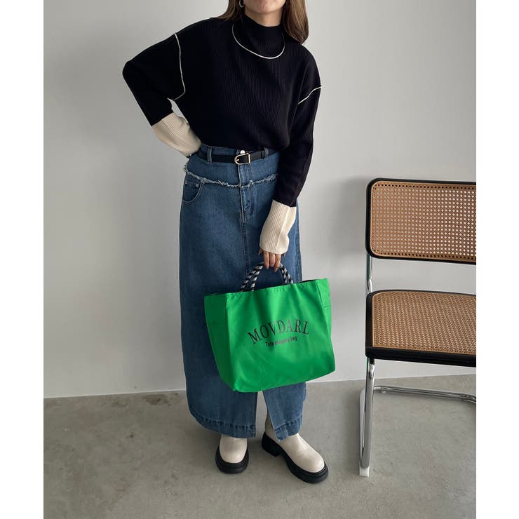 ハイネック バイカラー 配色 リブニット | 210nouve | 詳細画像15 