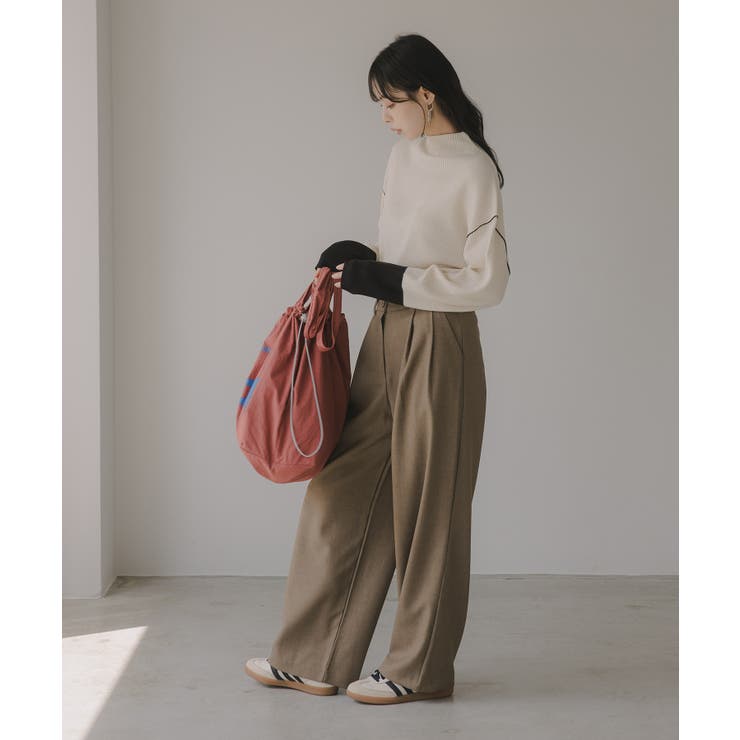 ハイネック バイカラー 配色 リブニット | 210nouve | 詳細画像19 