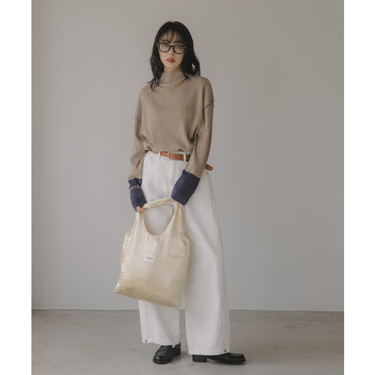 ハイネック バイカラー 配色 リブニット | 210nouve | 詳細画像5 