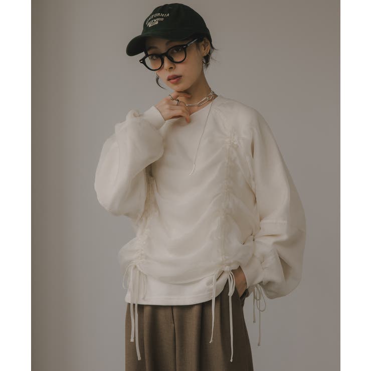 オーガンジー 重ね ドロスト プルオーバー | 210nouve | 詳細画像2 