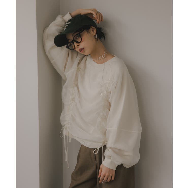 オーガンジー 重ね ドロスト プルオーバー | 210nouve | 詳細画像3 