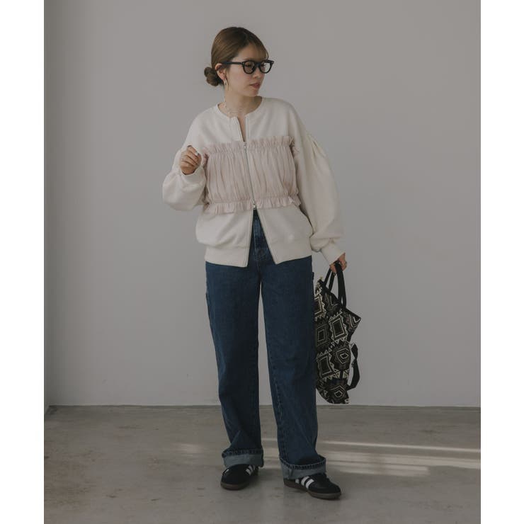 異素材 レイヤード Wジップ カーディガン | 210nouve | 詳細画像12 