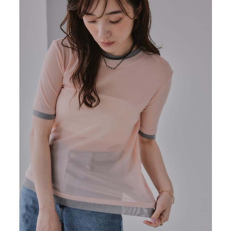 バイカラー シアー Ｔシャツ | 210nouve | 詳細画像1 