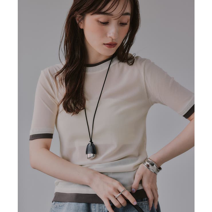 バイカラー シアー Ｔシャツ | 210nouve | 詳細画像4 