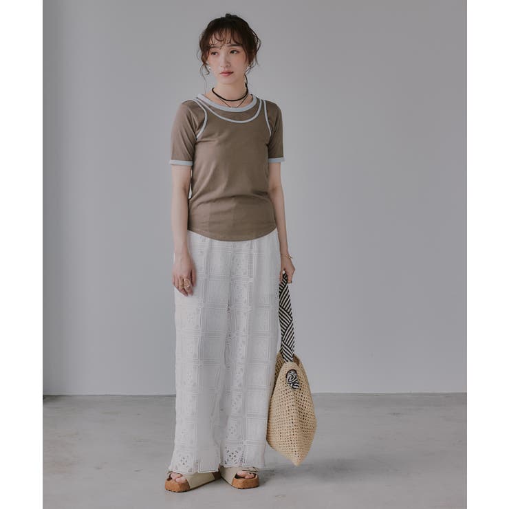 【タンクセット】バイカラー レイヤード 半袖 Tシャツ | 210nouve | 詳細画像11 