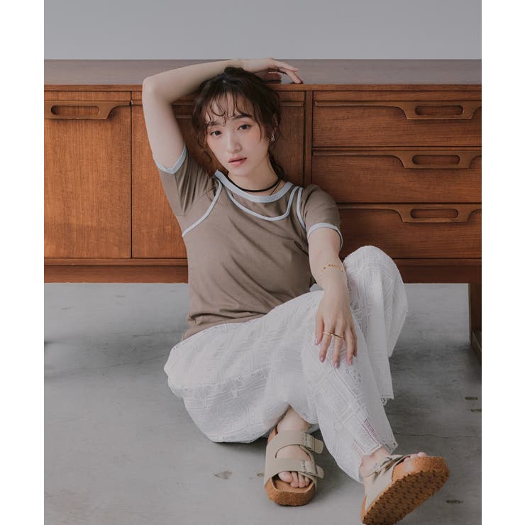 【タンクセット】バイカラー レイヤード 半袖 Tシャツ | 210nouve | 詳細画像14 