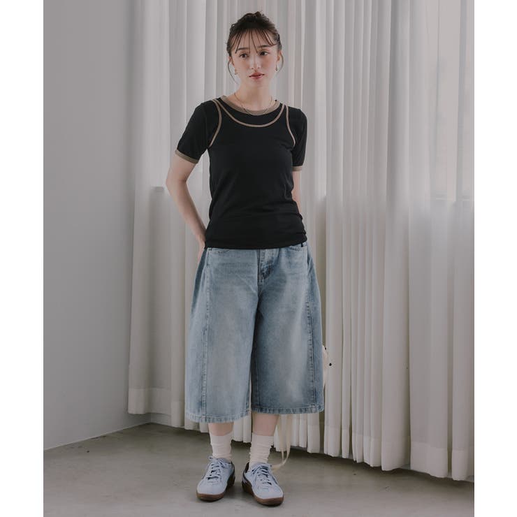 【タンクセット】バイカラー レイヤード 半袖 Tシャツ | 210nouve | 詳細画像15 