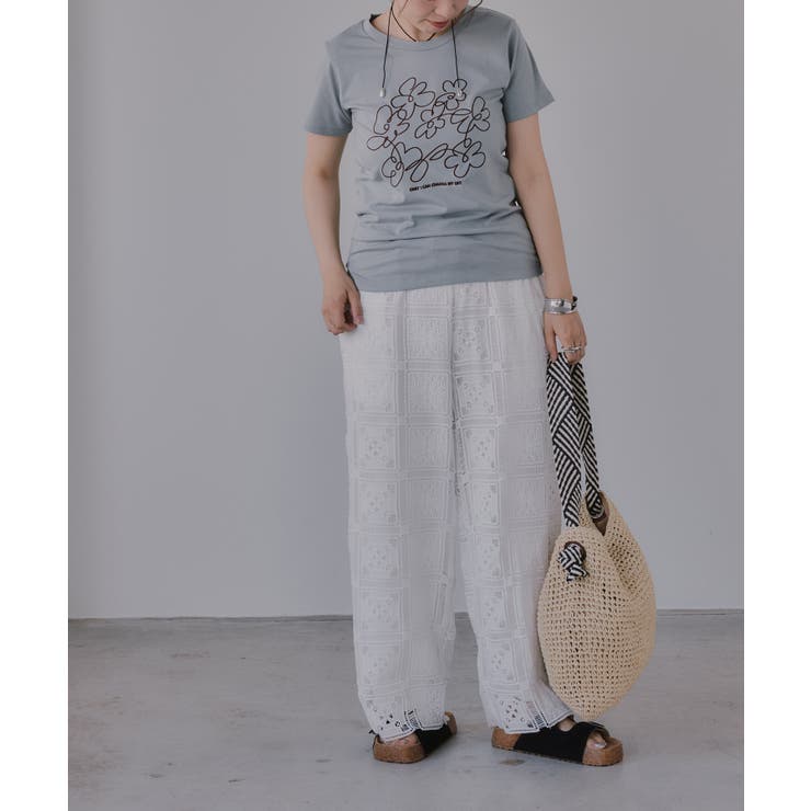 フラワー 刺繍 Tシャツ | 210nouve | 詳細画像14 