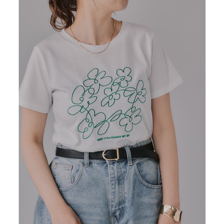 フラワー 刺繍 Tシャツ | 210nouve | 詳細画像16 