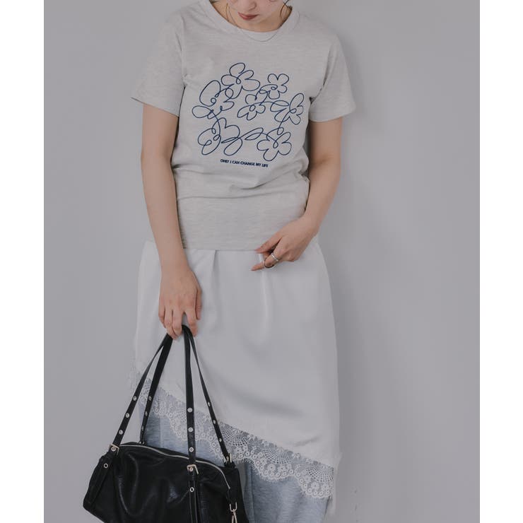 フラワー 刺繍 Tシャツ | 210nouve | 詳細画像4 