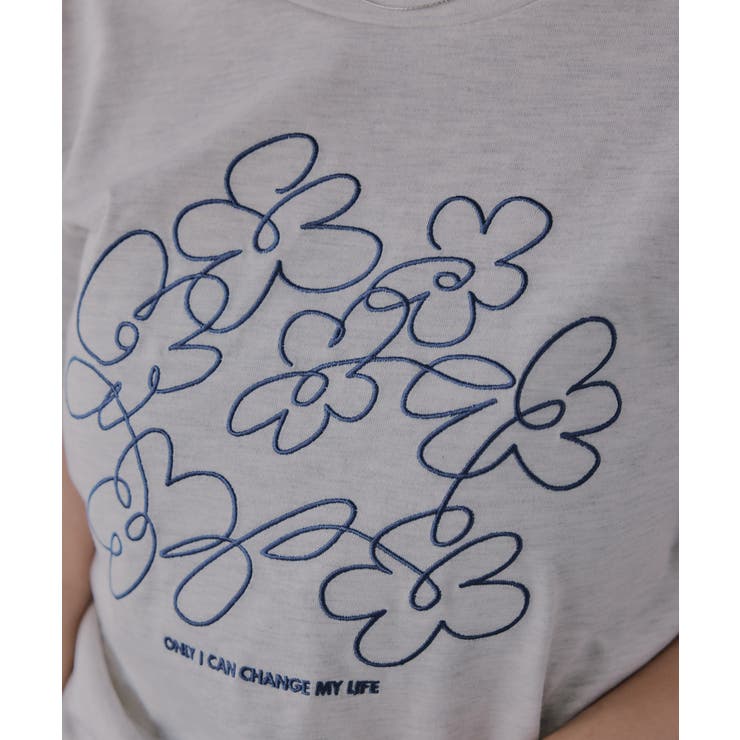 フラワー 刺繍 Tシャツ | 210nouve | 詳細画像6 