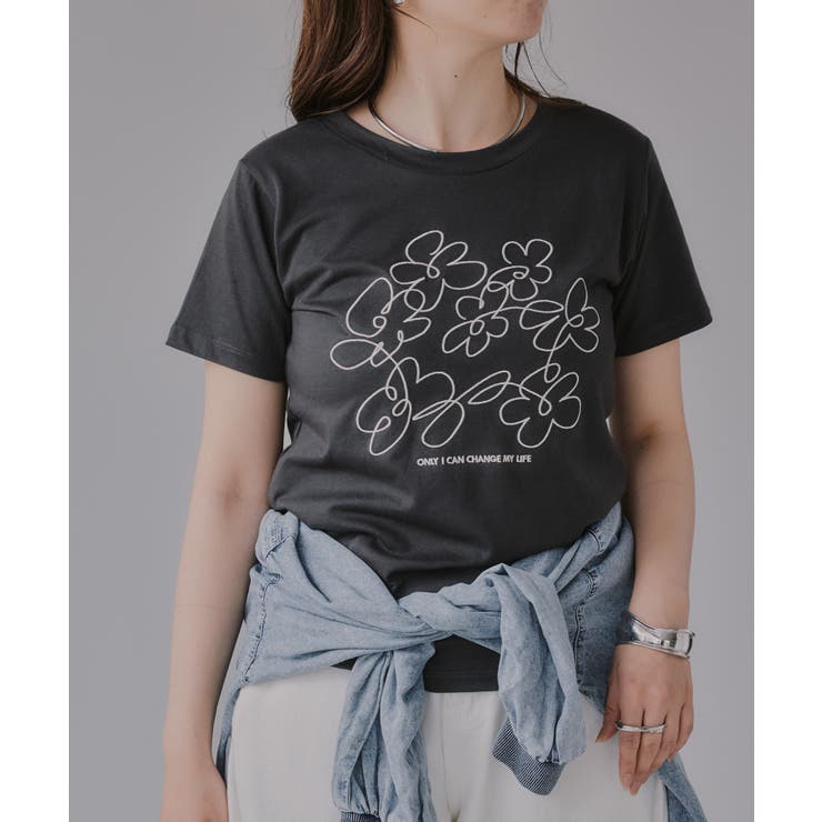 フラワー 刺繍 Tシャツ | 210nouve | 詳細画像7 