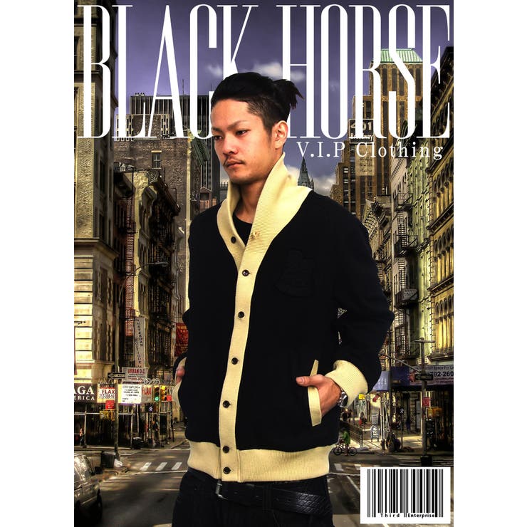 BLACK HORSEカーディガン スウェット | Third enterprise | 詳細画像1 