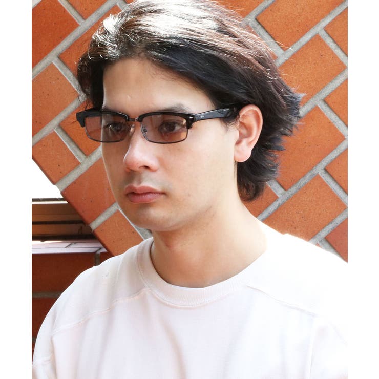 ウェリントンサングラス メンズ 黒縁 伊達メガネ [品番