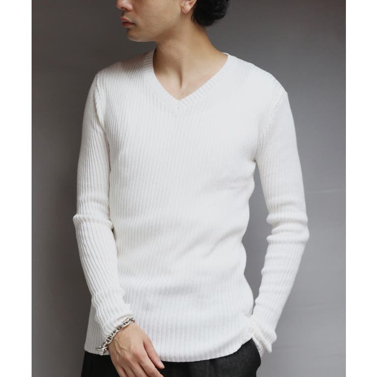 ニットセーター メンズ ニット セーター 長袖 Vネック シンプル  | 8（eight）  | 詳細画像13 