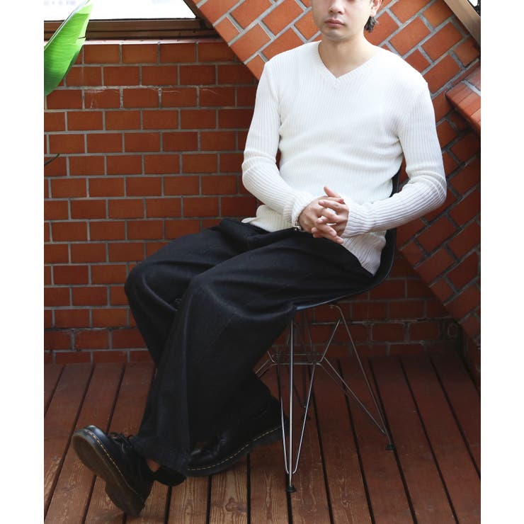 ニットセーター メンズ ニット セーター 長袖 Vネック シンプル  | 8（eight）  | 詳細画像7 