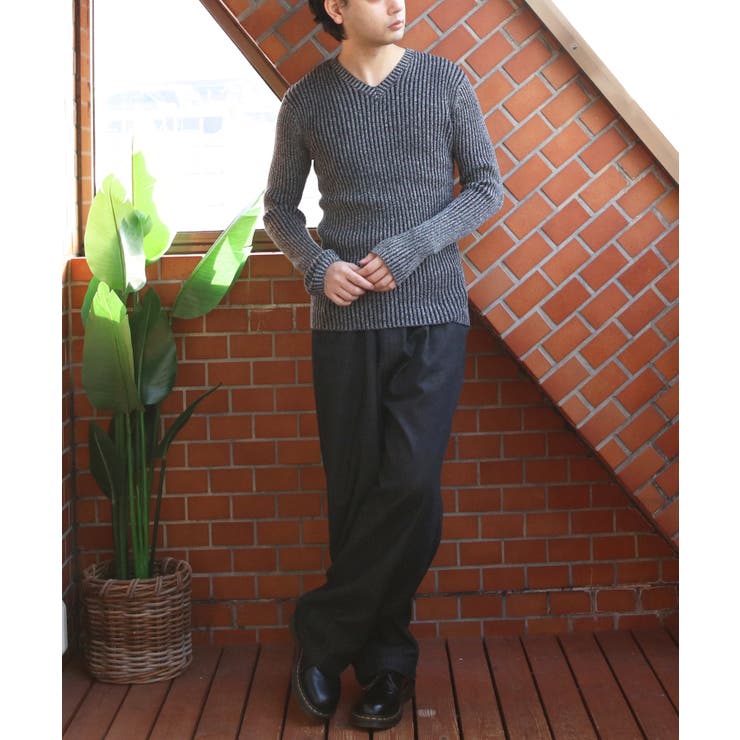 ニットセーター メンズ ニット セーター 長袖 Vネック シンプル  | 8（eight）  | 詳細画像53 