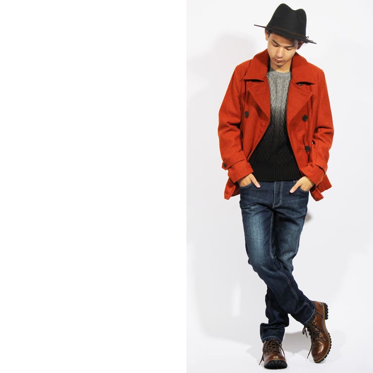 ビッコーネ ◡̈ ピーコート オーバーサイズ ソフトメルトンサイドジップピーコート MONO