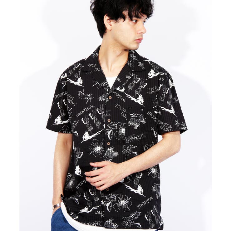 総柄シャツ メンズ 半袖シャツ全4色[品番：EH000005124]｜8（eight