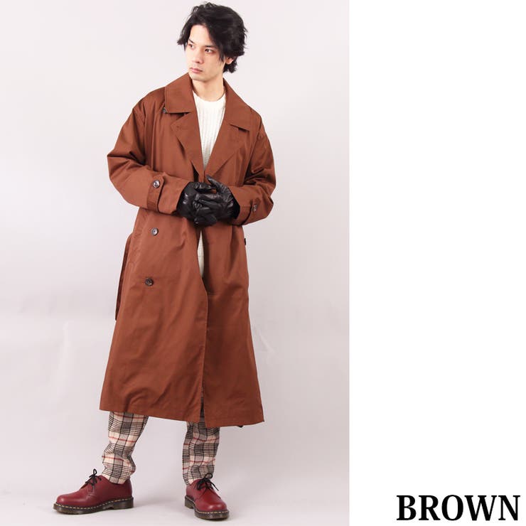 D222 ジョルジオアルマーニ メンズ トレンチコート ブラウン エルサイズ ARMANI コート