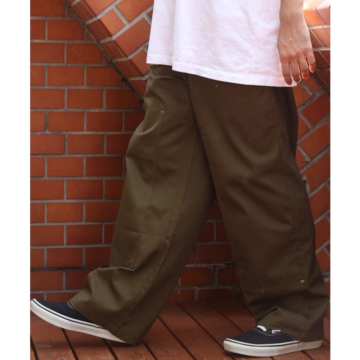 ダブルニーワイドパンツ メンズ チノパン ワークウェア アメカジ