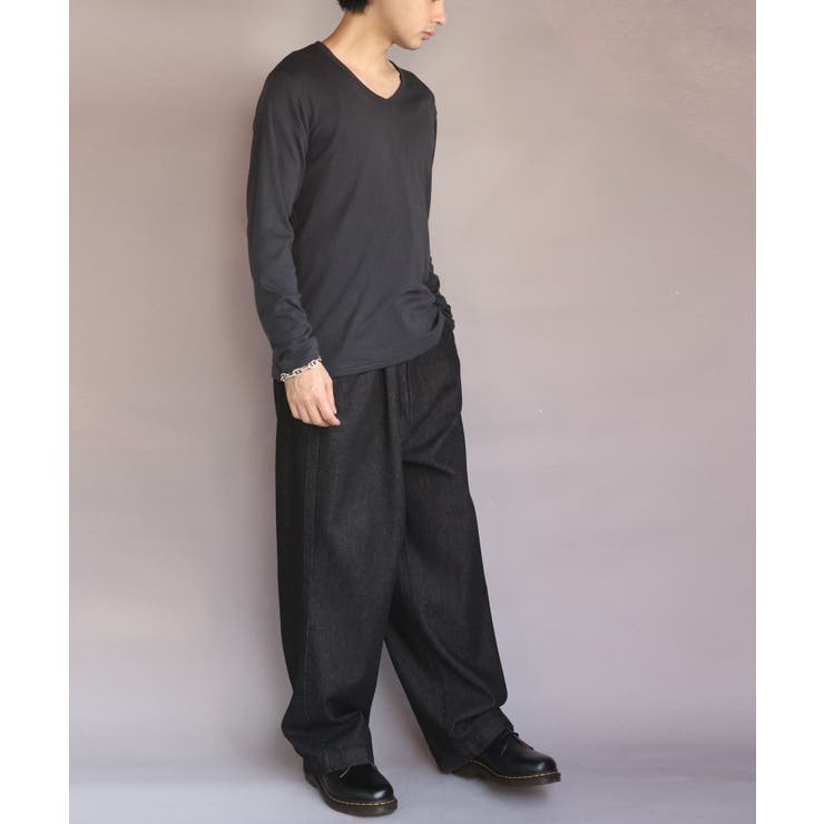 長袖Tシャツ Vネック メンズ ロングTシャツ ロンT インナー
