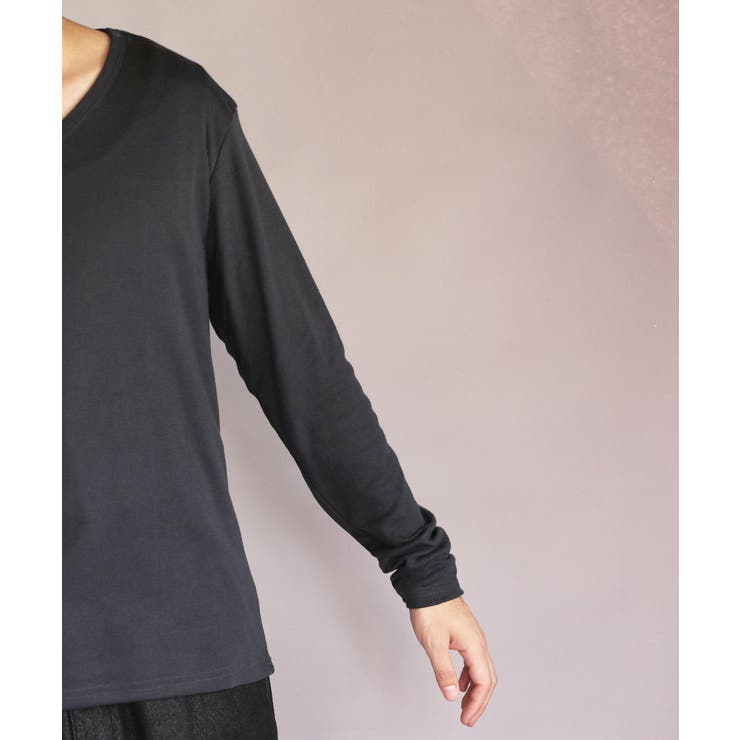 長袖Tシャツ Vネック メンズ ロングTシャツ ロンT インナー