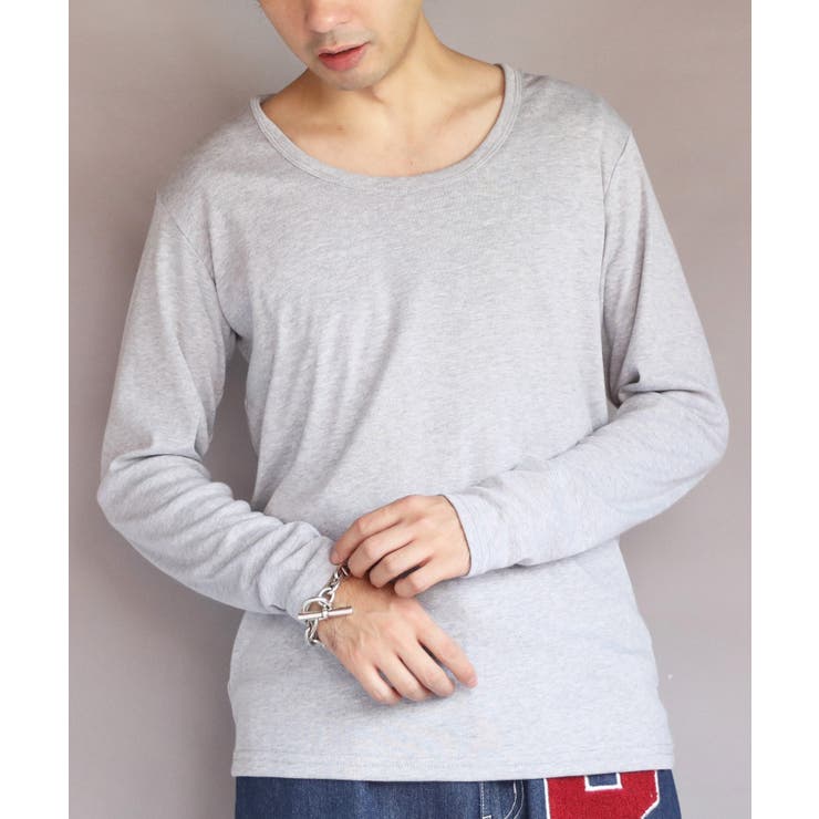 Uネック長袖Tシャツ メンズ ロングTシャツ ロンT インナー [品番 Uネック長袖Tシャツ メンズ ロングTシャツ ロンT インナー [品番
