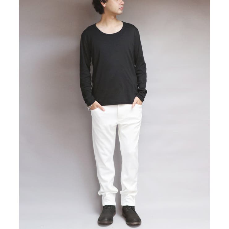 Uネック長袖Tシャツ メンズ ロングTシャツ ロンT インナー [品番