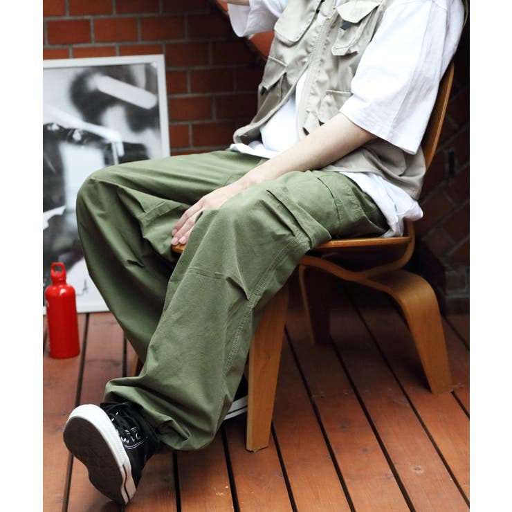 オリーブ | スノーワイドカーゴパンツ メンズ ワイドパンツ | 8（eight） 