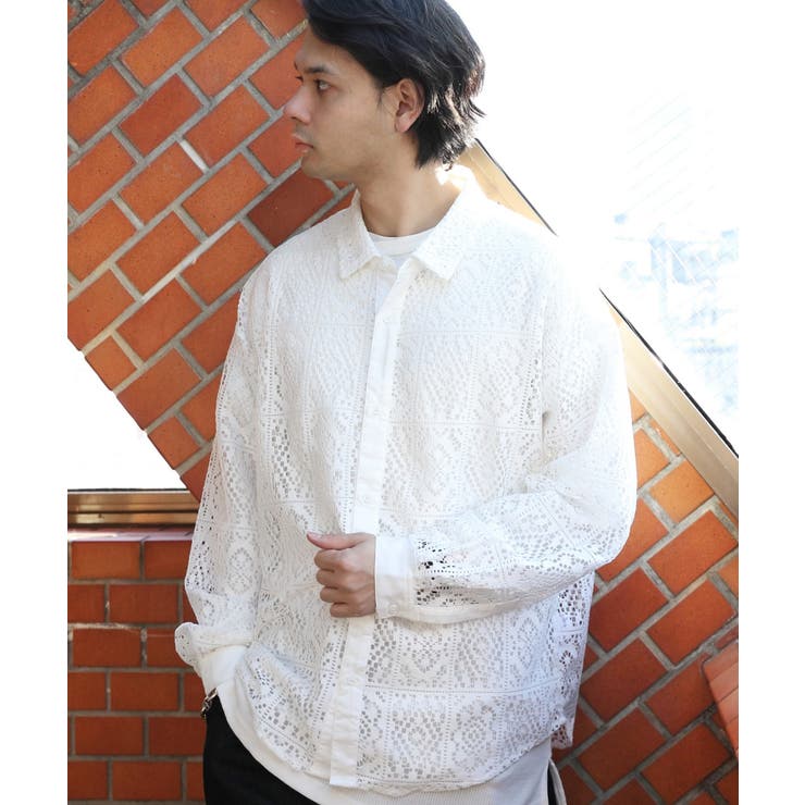 aLORS アロー レース ルイス シャツ 白 ホワイト aLORS アロー レース ルイス シャツ 白 ホワイト aLORS アロー レース