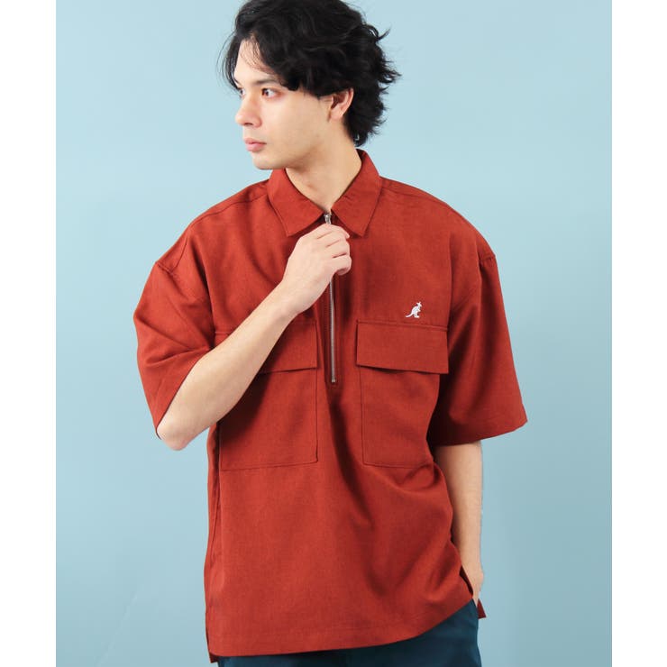 ハーフジップシャツ メンズ 半袖[品番：EH000005186]｜8（eight