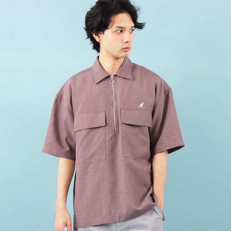 ハーフジップシャツ メンズ 半袖[品番：EH000005186]｜8（eight