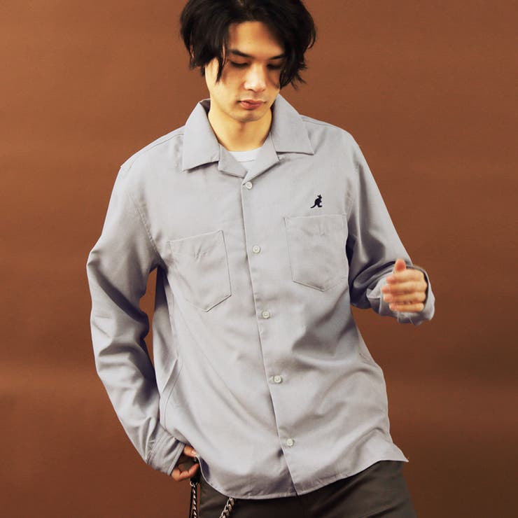 オープンカラーシャツ メンズ 長袖シャツ全11色[品番：EH000005326]｜8