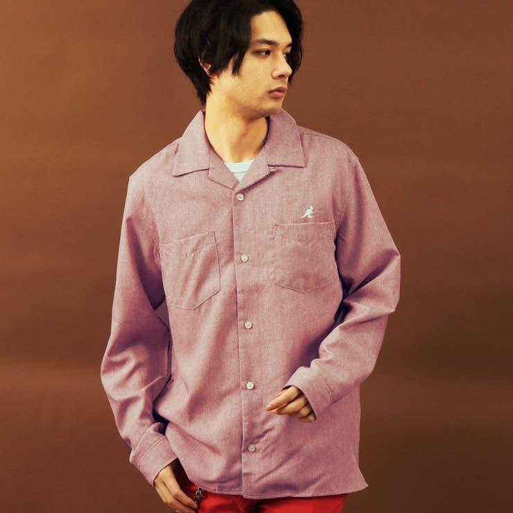 オープンカラーシャツ メンズ 長袖シャツ全11色[品番：EH000005326]｜8