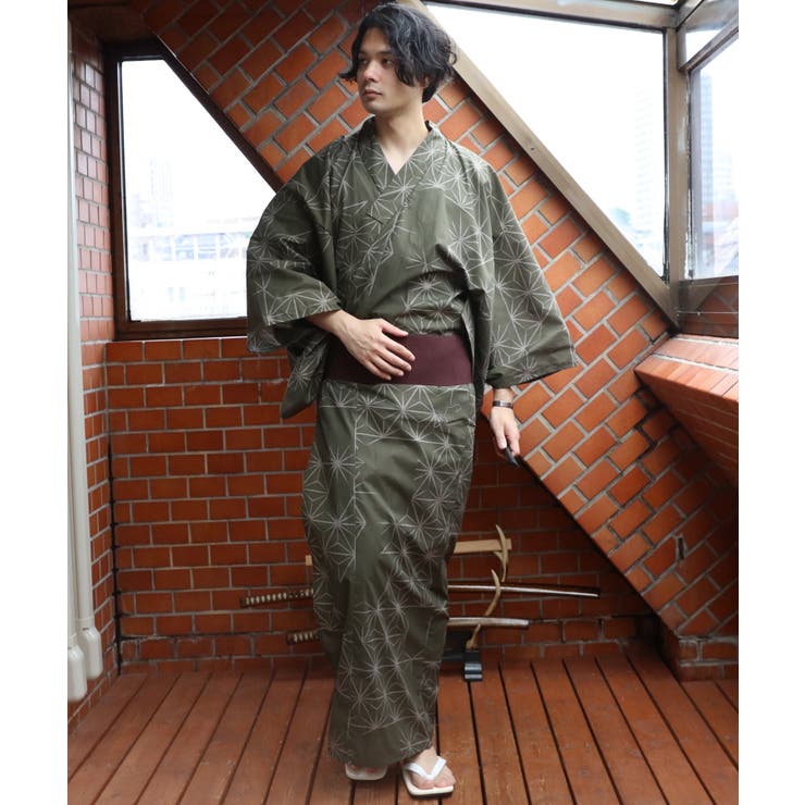 浴衣 4点セット メンズ 浴衣 ゆかた 帯 巾着 夏 花火大会に
