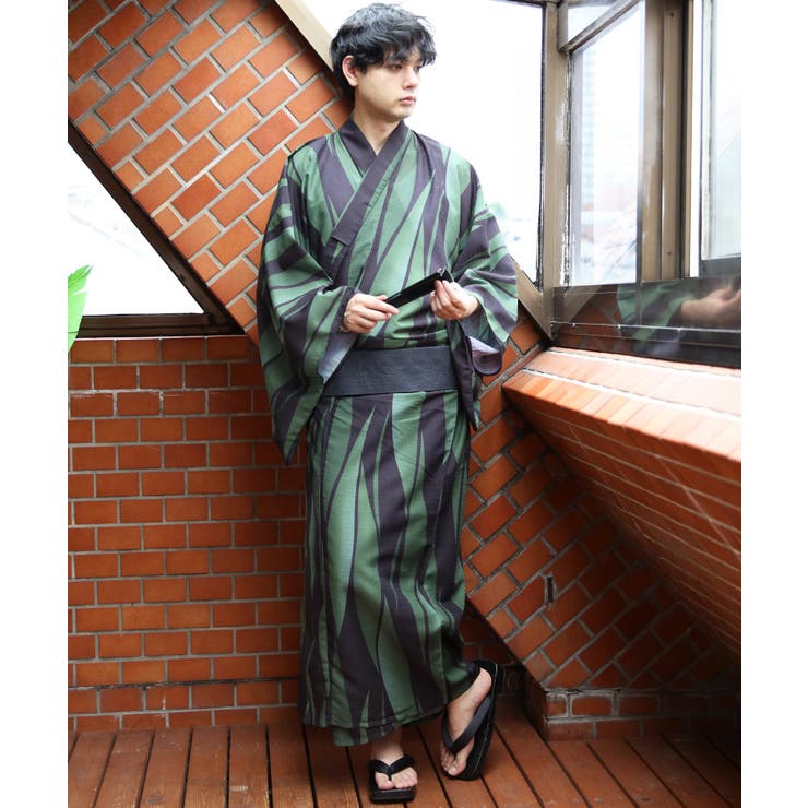 18 | 浴衣 メンズ 格子 浴衣 単品 総柄 夏 夏祭り 花火大会に  | 8（eight） 