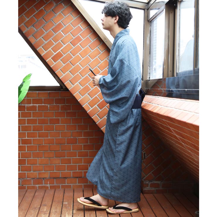 浴衣 メンズ 格子 浴衣 単品 総柄 夏 夏祭り 花火大会に [品番