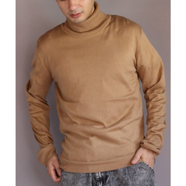 ベージュ | カシミヤタッチタートルネック ニットセーター メンズ ニット  | 8（eight） 