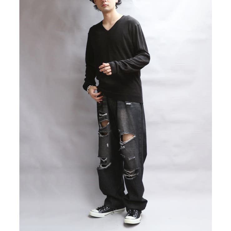 カシミヤタッチ ニット メンズ セーター Vネック インナー[品番 カシミヤタッチ ニット メンズ セーター Vネック インナー[品番