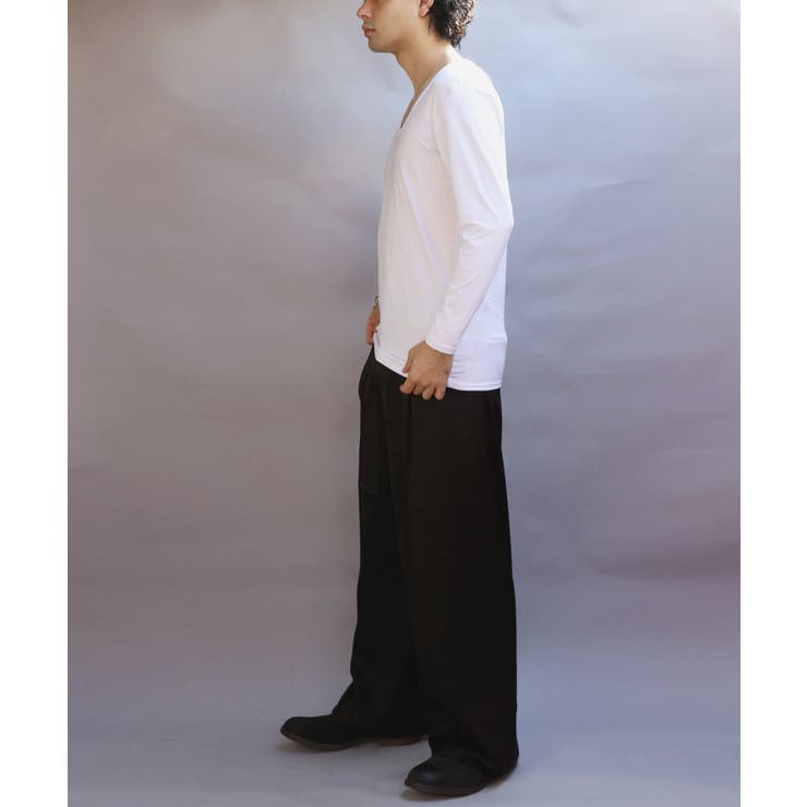 ストレッチUネックロンT メンズ Tシャツ 裏起毛 ユニセックス | 8（eight）  | 詳細画像3 