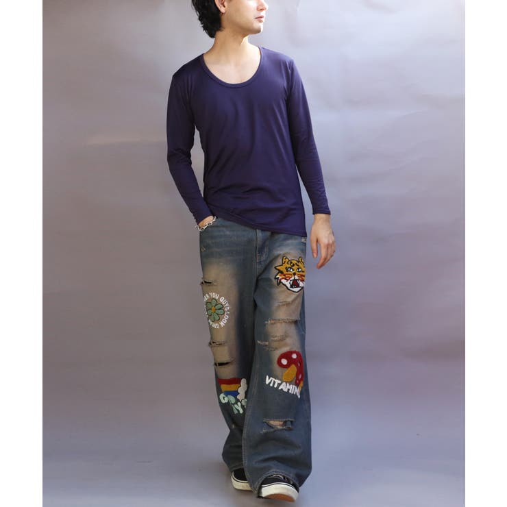 ストレッチUネックロンT メンズ Tシャツ 裏起毛 ユニセックス | 8（eight）  | 詳細画像32 