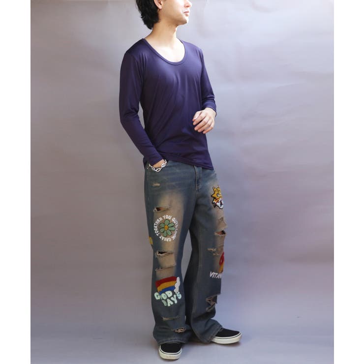 ストレッチUネックロンT メンズ Tシャツ 裏起毛 ユニセックス | 8（eight）  | 詳細画像34 