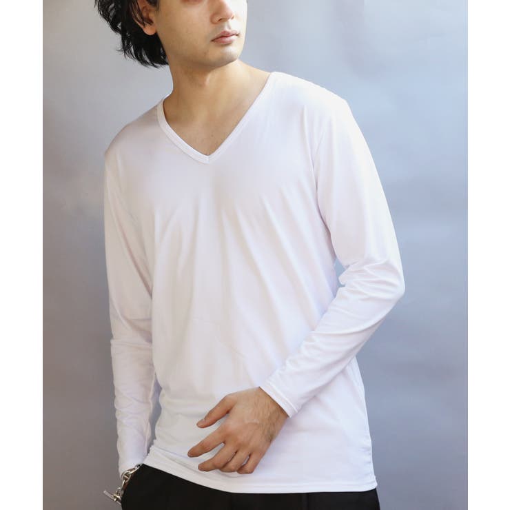 ストレッチVネックロンT メンズ Ｔシャツ ロング 裏起毛  | 8（eight）  | 詳細画像1 