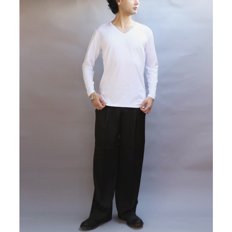 ストレッチVネックロンT メンズ Ｔシャツ ロング 裏起毛  | 8（eight）  | 詳細画像4 