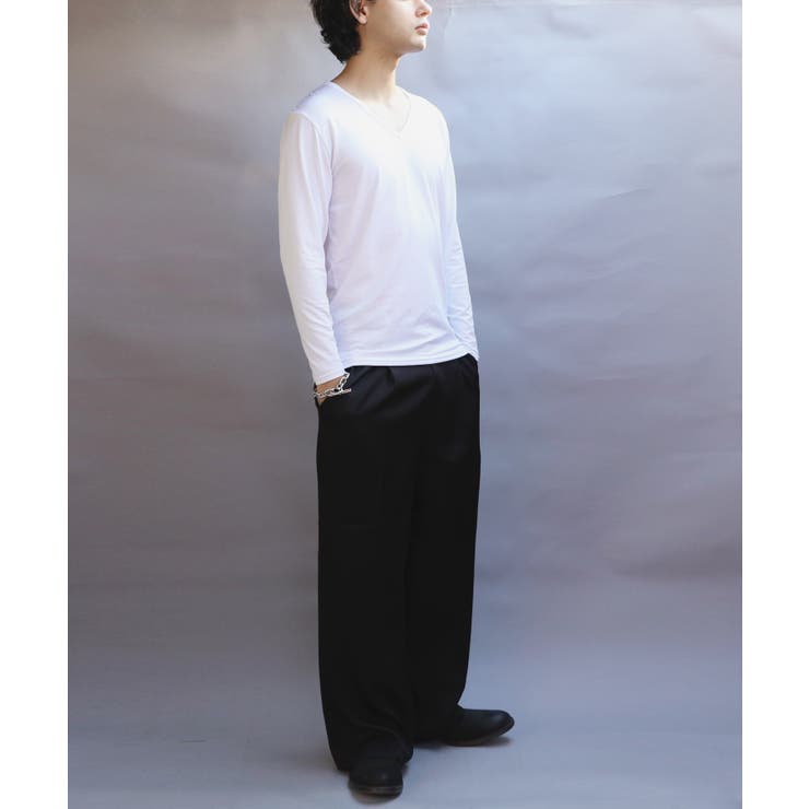 ストレッチVネックロンT メンズ Ｔシャツ ロング 裏起毛  | 8（eight）  | 詳細画像9 