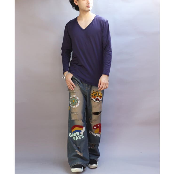 ストレッチVネックロンT メンズ Ｔシャツ ロング 裏起毛  | 8（eight）  | 詳細画像32 