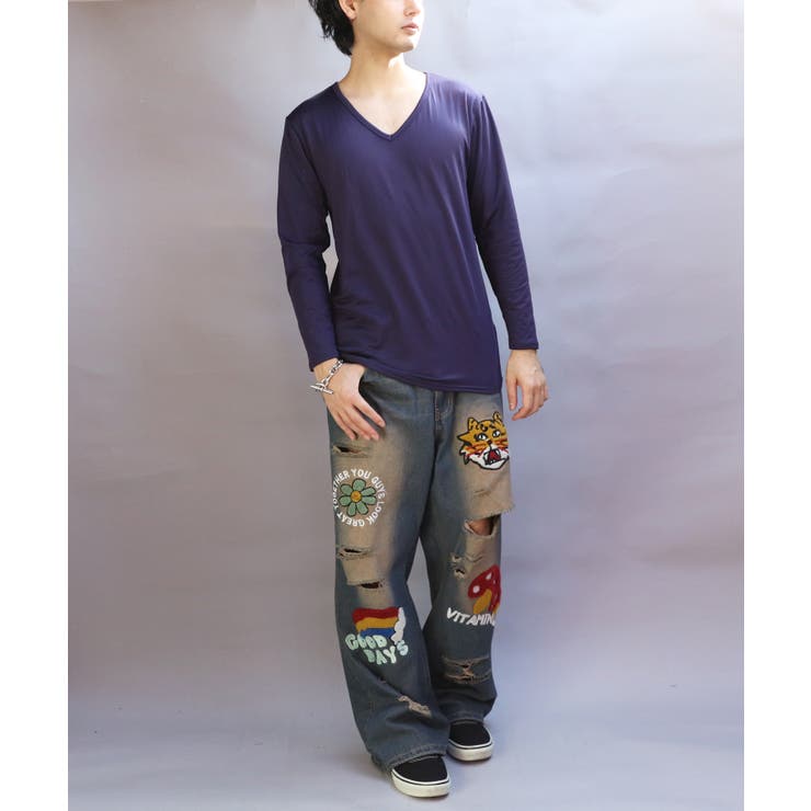 ストレッチVネックロンT メンズ Ｔシャツ ロング 裏起毛  | 8（eight）  | 詳細画像33 