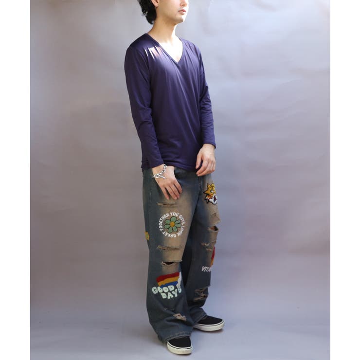 ストレッチVネックロンT メンズ Ｔシャツ ロング 裏起毛  | 8（eight）  | 詳細画像34 