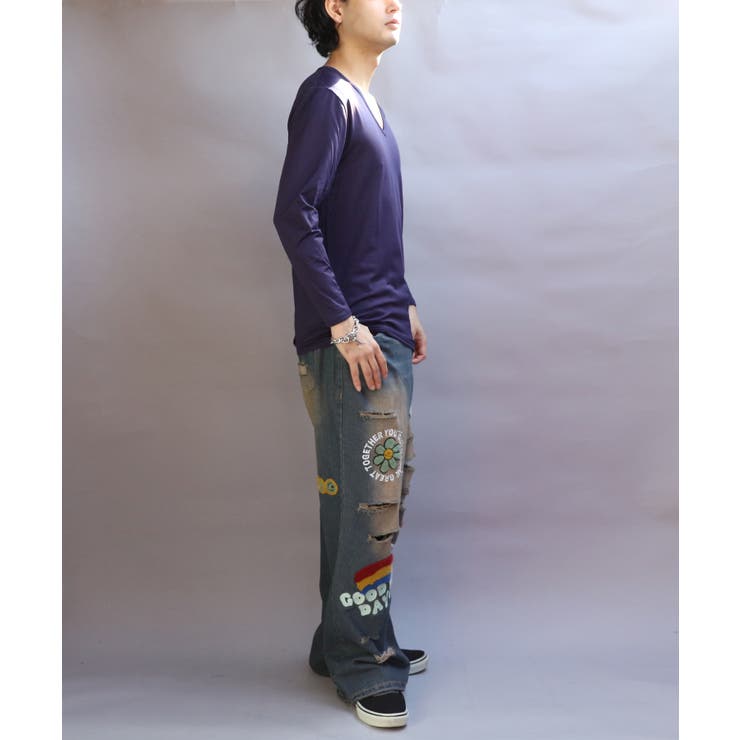 ストレッチVネックロンT メンズ Ｔシャツ ロング 裏起毛  | 8（eight）  | 詳細画像35 